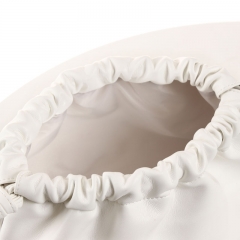 White Drawstring Bags Made of PU Leather - CBP204